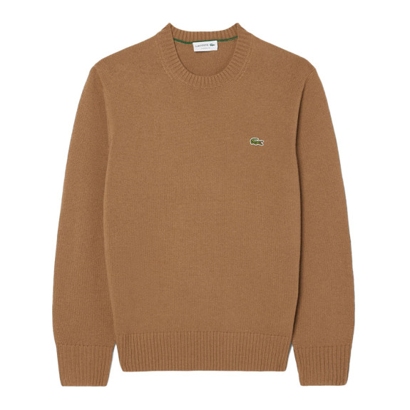 Pull en laine col rond Marron Homme