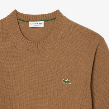 Pull en laine col rond Marron Homme 2
