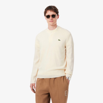 Pull en laine col rond Blanc écru Homme