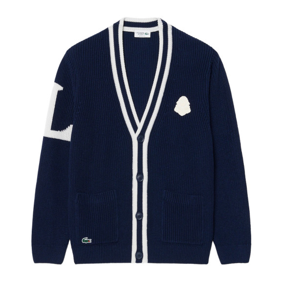 Cardigan Golf laine mélangée Navy Homme