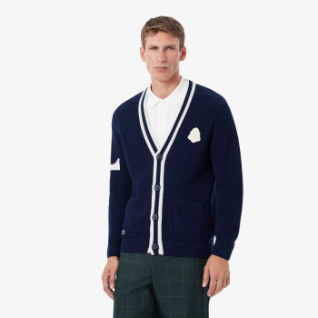 Cardigan Golf laine mélangée Navy Homme