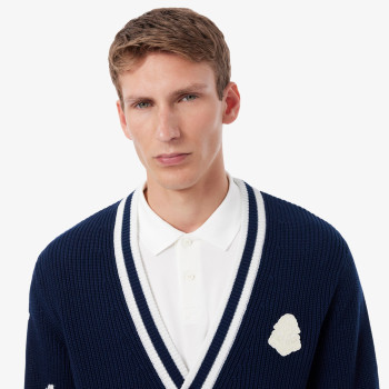 Cardigan Golf laine mélangée Navy Homme