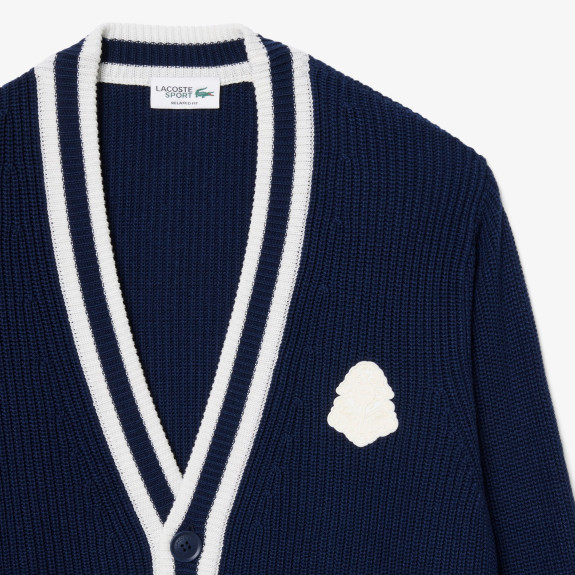 Cardigan Golf laine mélangée Navy Homme