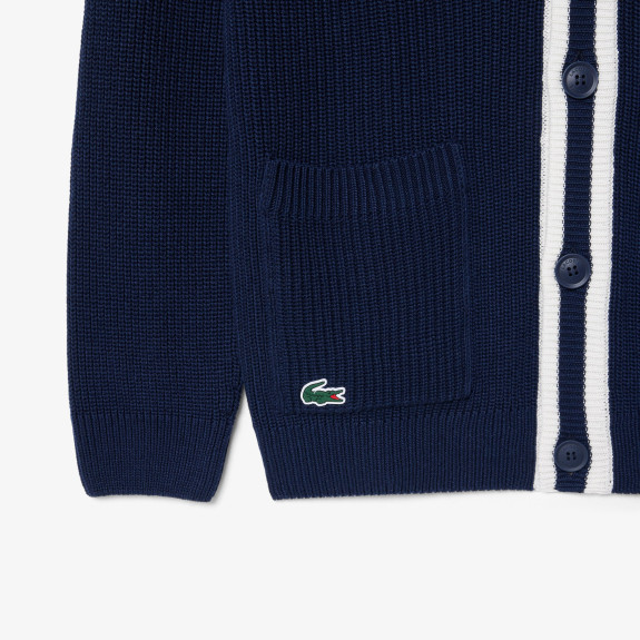 Cardigan Golf laine mélangée Navy Homme