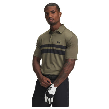 Polo UA Playoff 3.0 Stripe Green Black Homme
