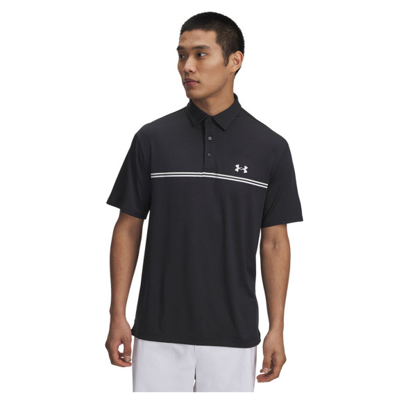 Polo UA Playoff 3.0 Stripe Black White Homme