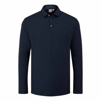 Polo manches longues Demitri Navy Homme