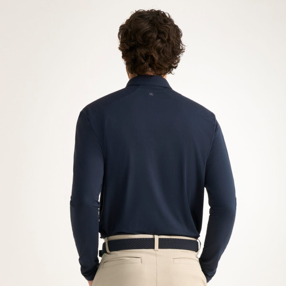 Polo manches longues Demitri Navy Homme