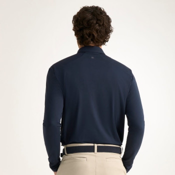Polo manches longues Demitri Navy Homme