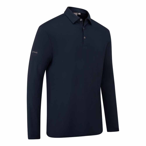 Polo manches longues Demitri Navy Homme