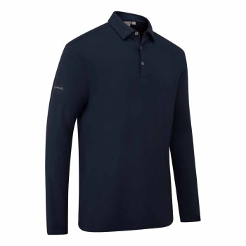 Polo manches longues Demitri Navy Homme
