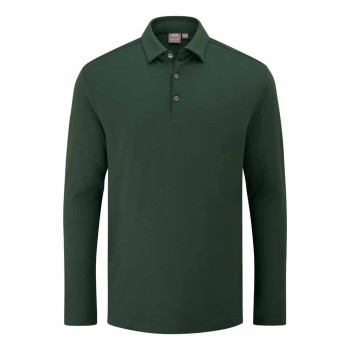 Polo manches longues Demitri Gorse Green Homme
