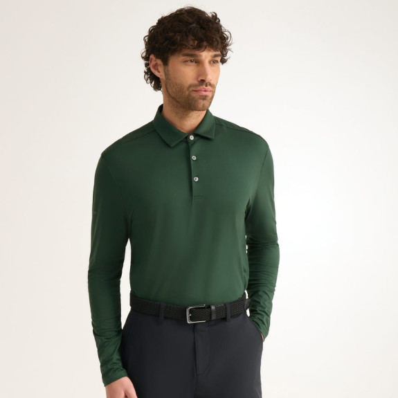 Polo manches longues Demitri Gorse Green Homme