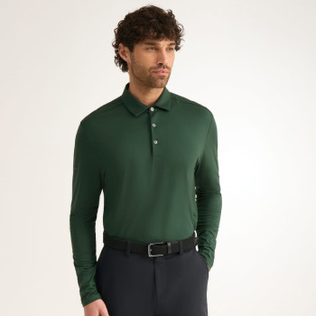 Polo manches longues Demitri Gorse Green Homme