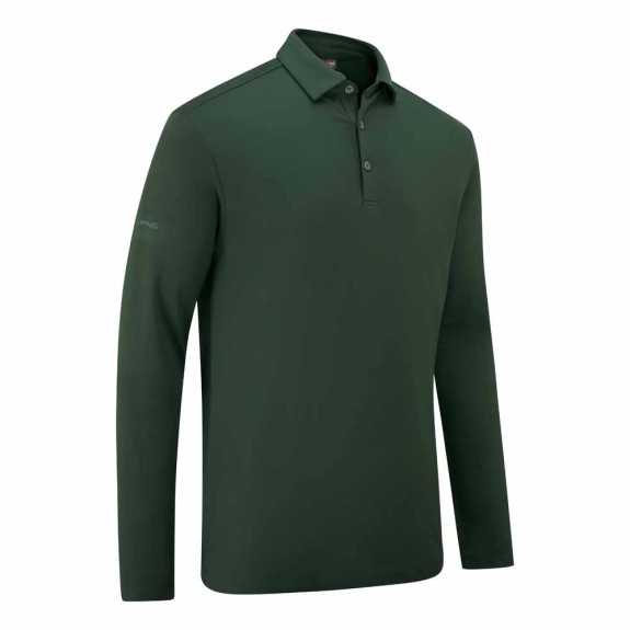 Polo manches longues Demitri Gorse Green Homme