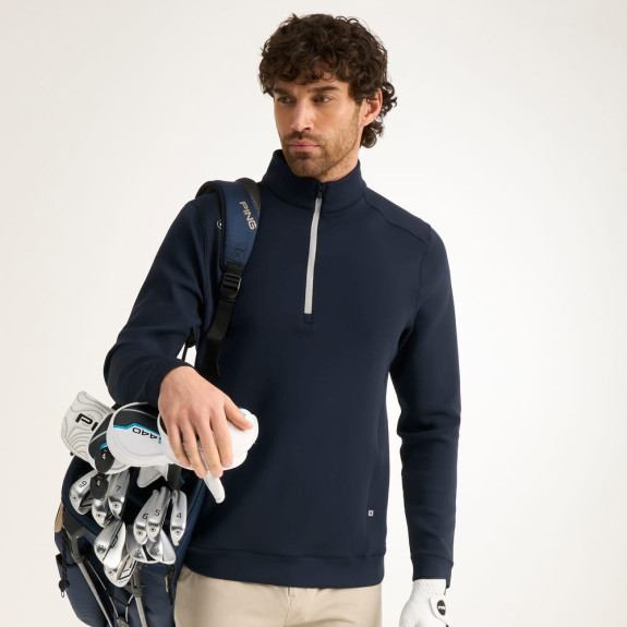 Pull 1/4 Zip Ansel Navy Homme