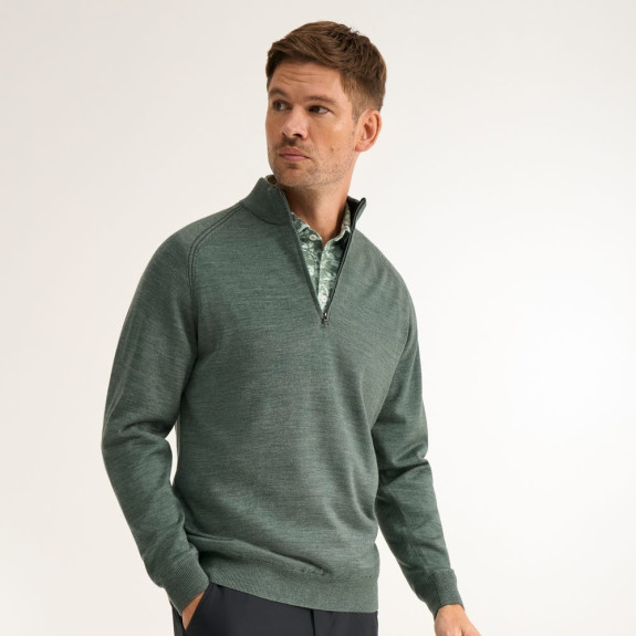 Pull 1/4 Zip Hugh Laurel Marl Homme