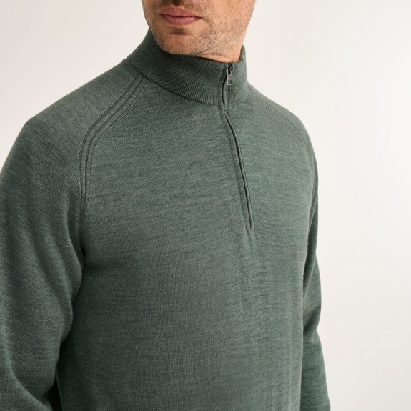 Pull 1/4 Zip Hugh Laurel Marl Homme