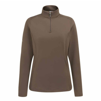 Polo manches longues Aveline Coffee Femme
