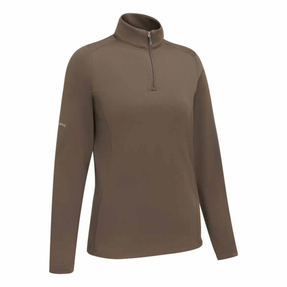 Polo manches longues Aveline Coffee Femme