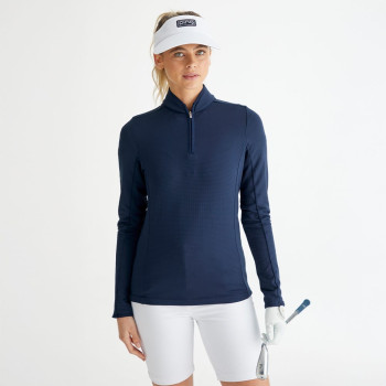 Polo manches longues Abigale Navy Femme