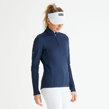 Polo manches longues Abigale Navy Femme