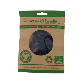 20 Tees Bois Biodégradable Bleu 37mm