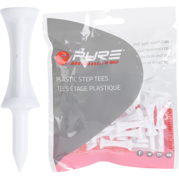 25 Tees étage Plastique Blanc 51mm