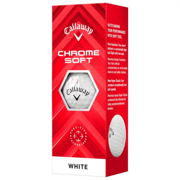 12 x 12 Balles Chrome Soft logotées - Golf des Marques