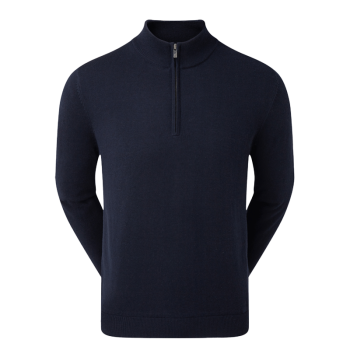 Pullover en laine 1/2 Zip Navy Homme