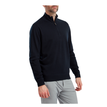 Pullover en laine 1/2 Zip Navy Homme