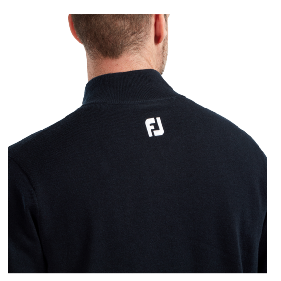 Pullover en laine 1/2 Zip Navy Homme