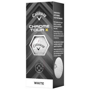 12 Balles de golf Chrome Tour X White