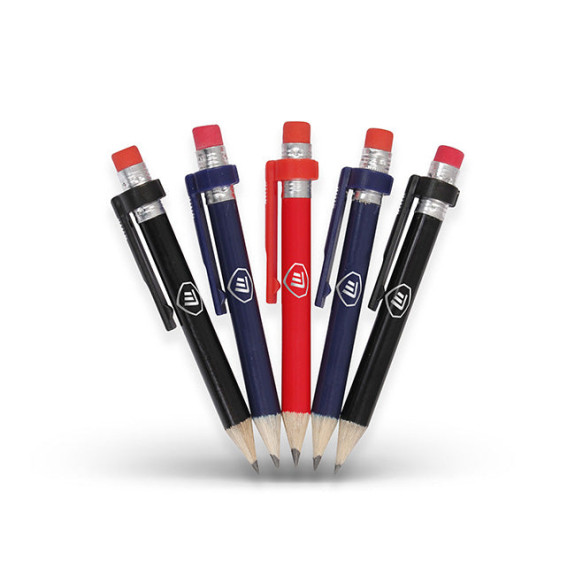 Crayons de bois avec pince et gomme