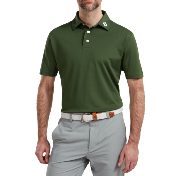 Polo Piqué Solid Vert Olive Homme 2