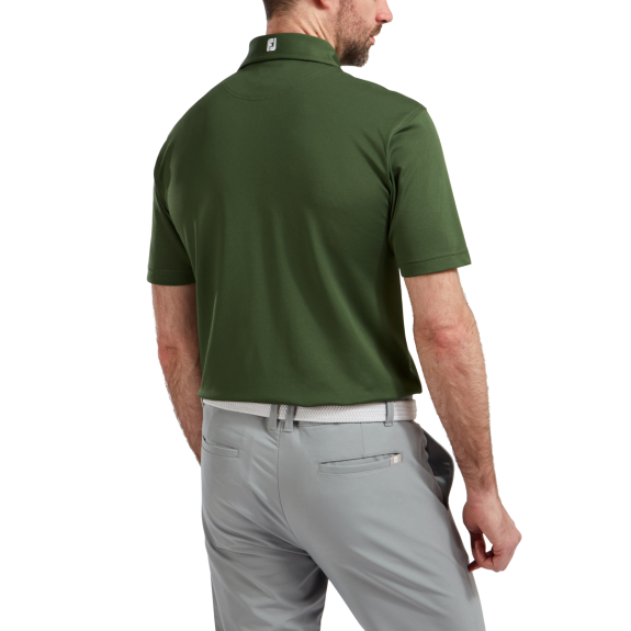 Polo Piqué Solid Vert Olive Homme