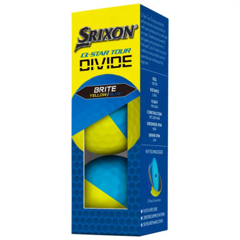 12 Balles de golf Q Star Tour Divide 2 Yellow Blue