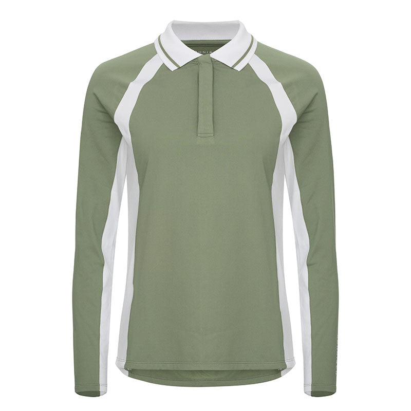Polo manches longues Pitch Thermal Sage Green Femme