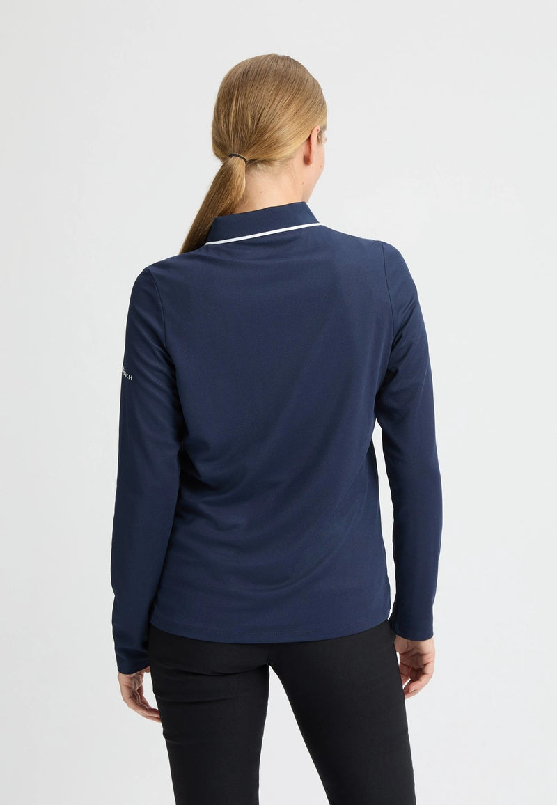 Polo manches longues Miriam Navy Femme