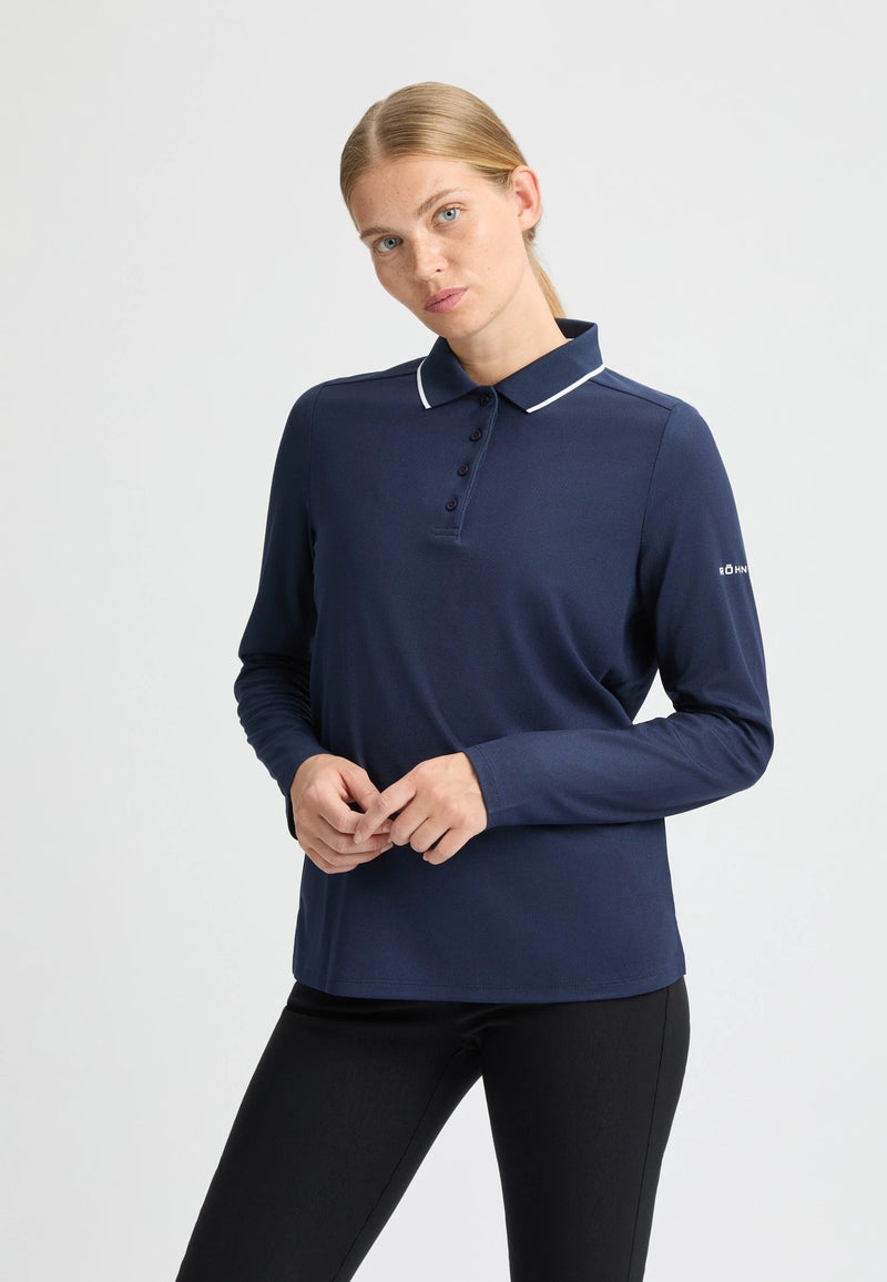 Polo manches longues Miriam Navy Femme