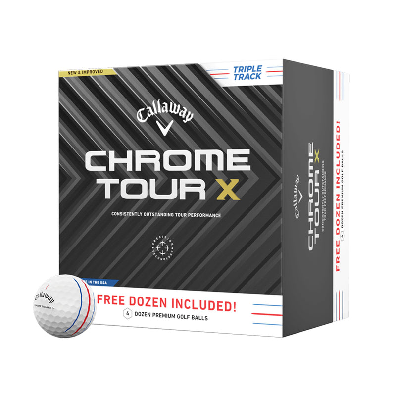 Pack 48 Balles de golf Chrome Tour X Triple Track White