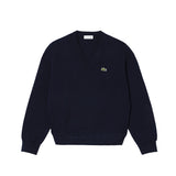 Pull Col V Bleu Nuit Femme