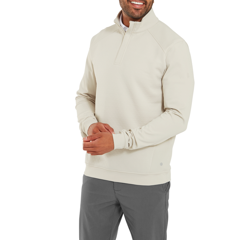 Pullover Ottoman 1/4 Zip ThermoSeries Crème Homme
