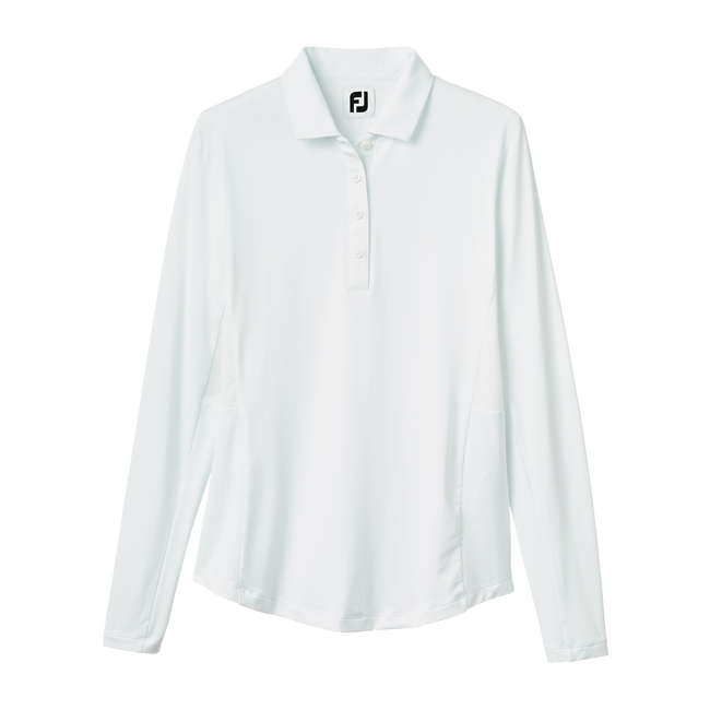 Polo en jersey manches longues protection solaire White Femme