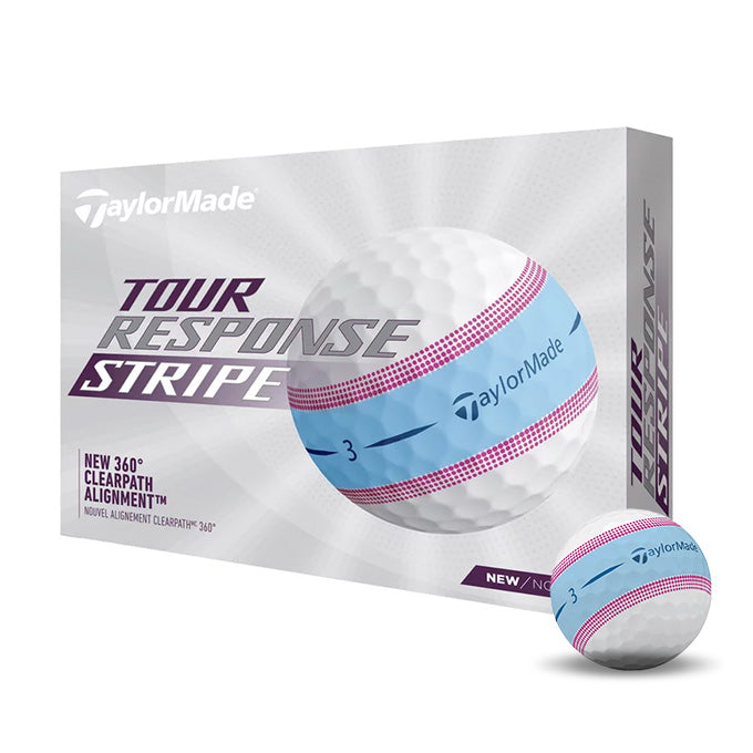 12 Balles de golf Tour Response Stripe Blue Pink