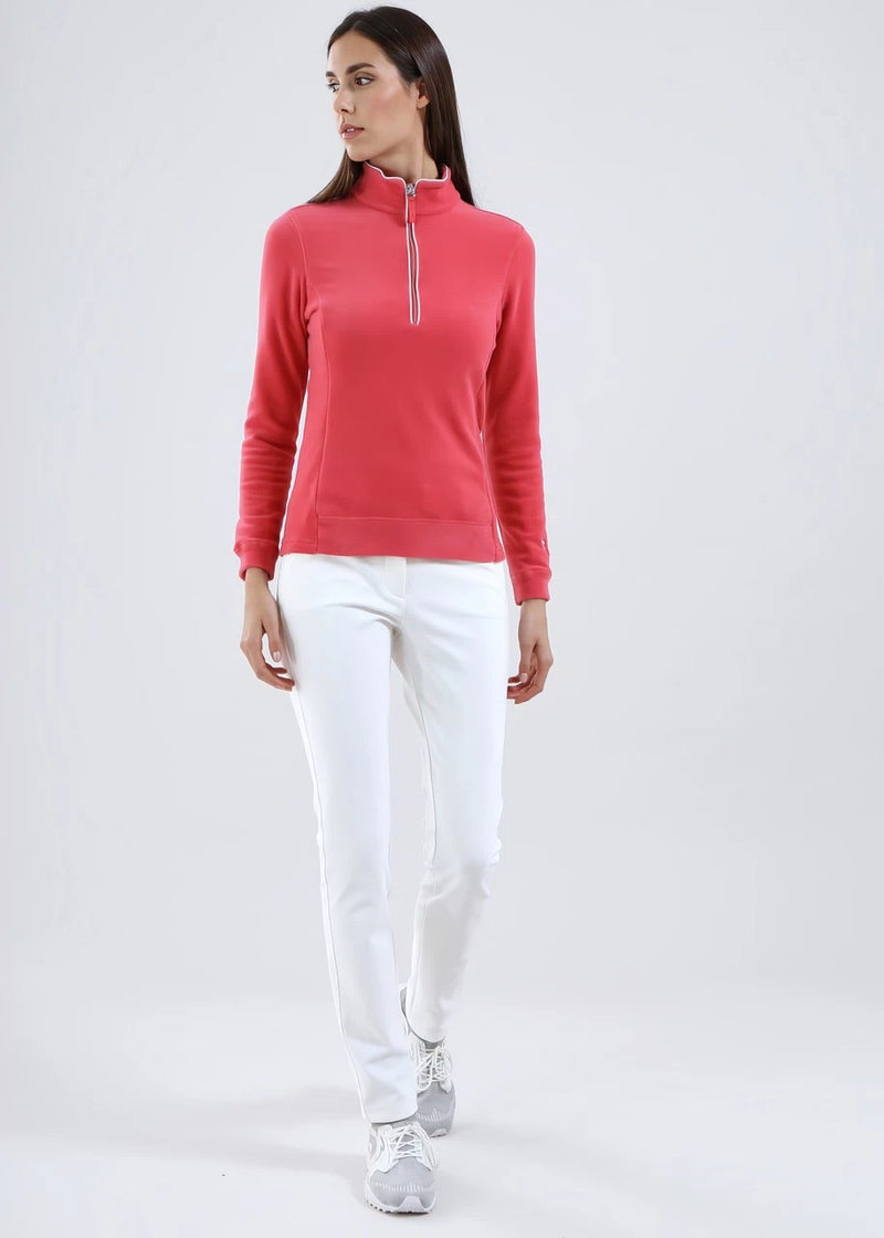 Pull 1/4 Zip Tentation Rose Femme