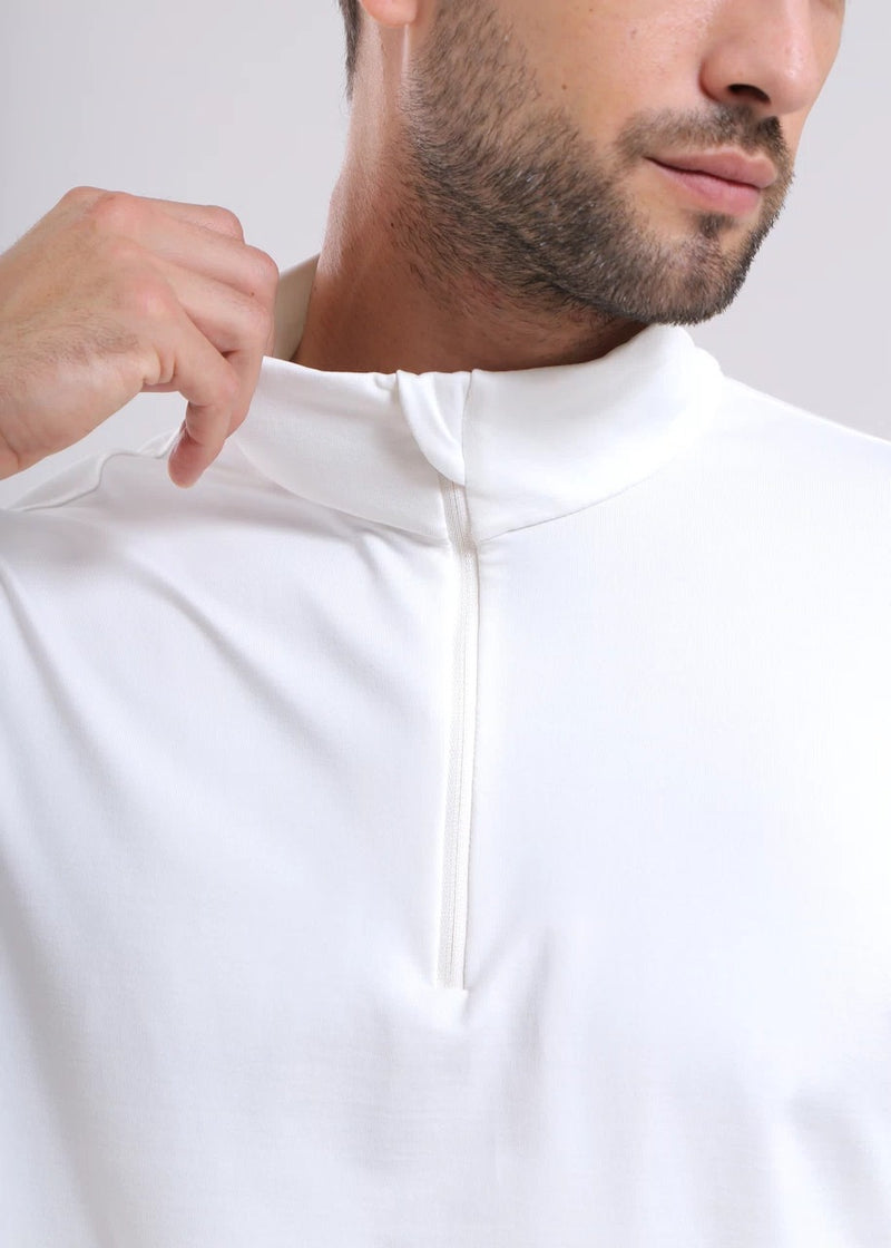 Pull 1/4 Zip Trainer White Homme