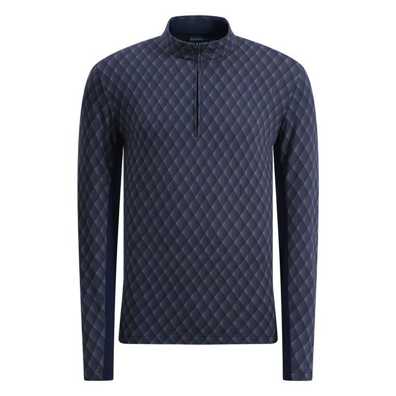 Pull 1/4 Zip Tappo Bleu Homme