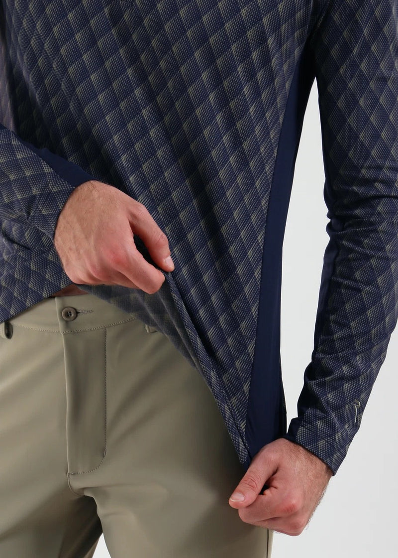 Pull 1/4 Zip Tappo Bleu Homme