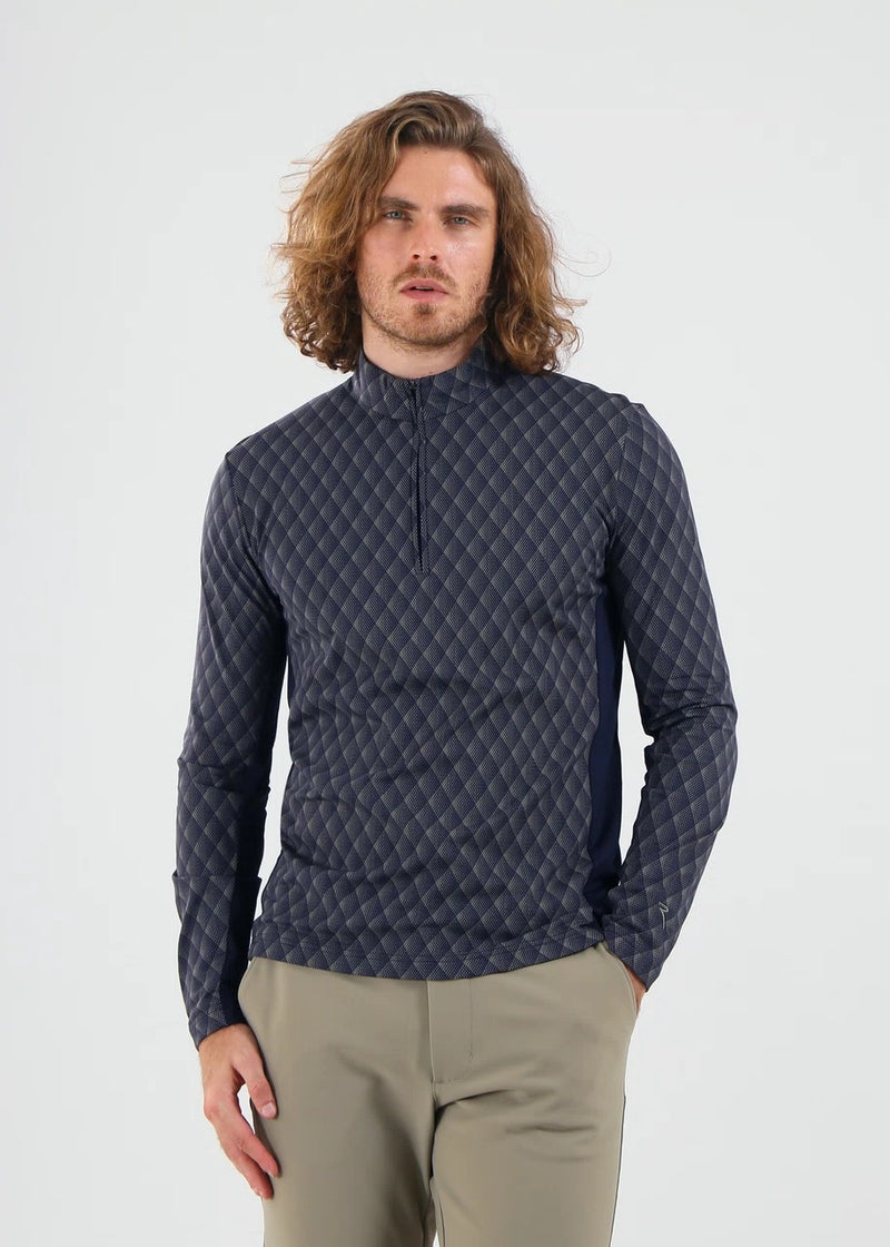 Pull 1/4 Zip Tappo Bleu Homme